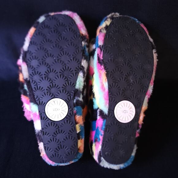 UGG Fluff Yeah Slide Check Checkerboard Plush Strap Back Size 5 Sandals Slides - Picture 11 of 13